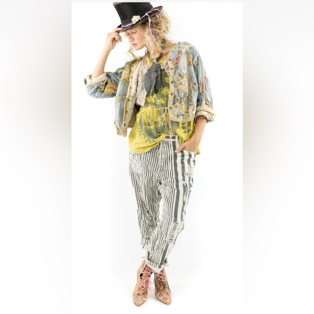 Magnolia Pearl Exclusive, Embroidered Sirsi Denim Jacket OS Gorgeous NEW w/Tags